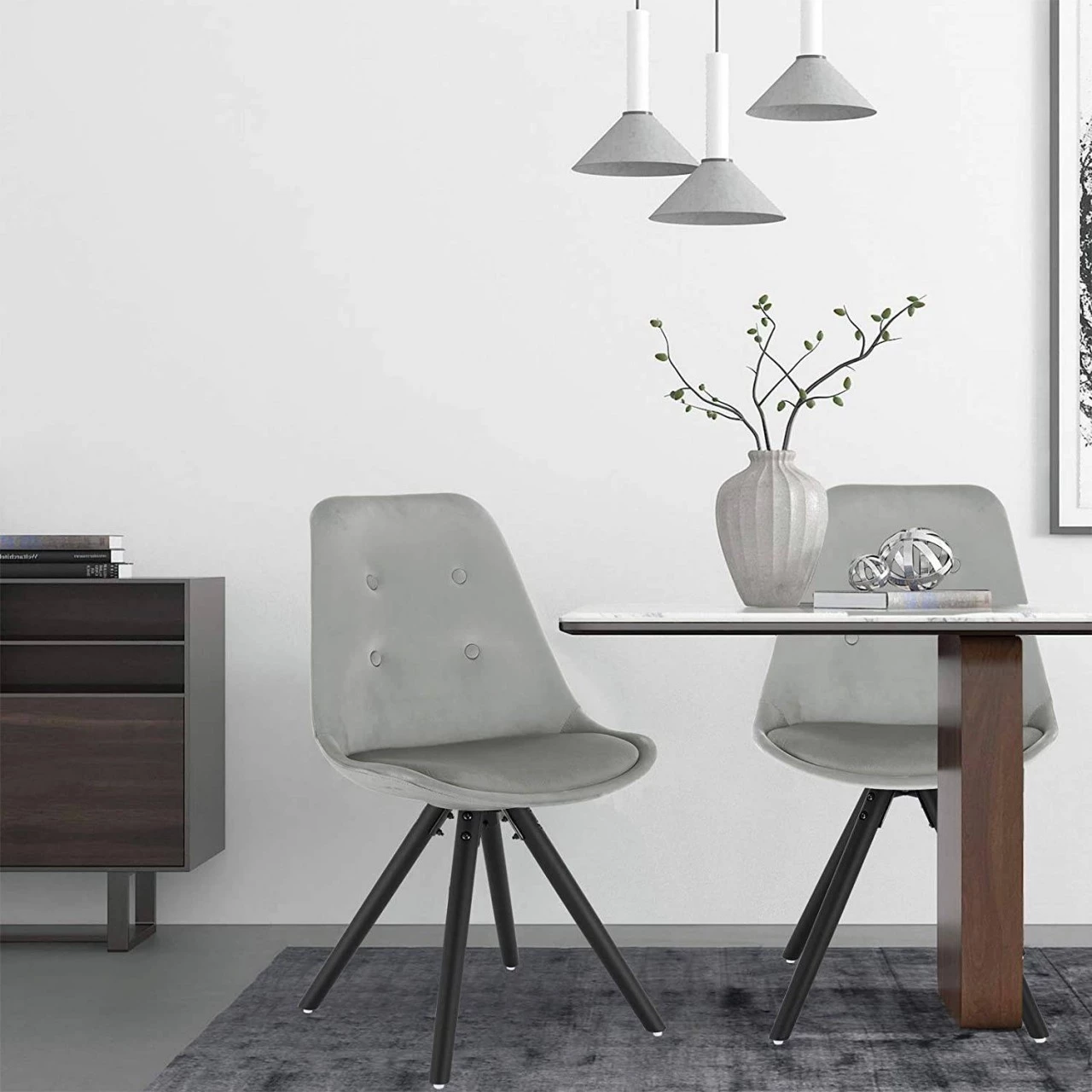 Woltu Esszimmerstuhl Angelina - Hellgrau 2 Woltu Esszimmerstuhl Angelina - Hellgrau – Bild 2