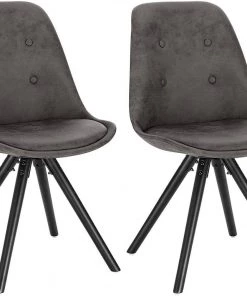 Woltu Esszimmerstuhl Emilie (2er Set) - Anthrazit