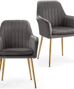 Costway 2er gepolsterte Esszimmerstühle