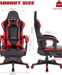 Woltu Gaming Stuhl Kent - Schwarz - Rot -Deutschland Stühle Verkaufs-Shop fd48a0f10f6c457eaffc033317b0c2e1