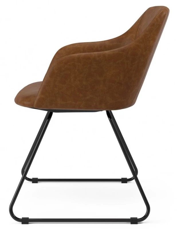 KAWOLA Stuhl MALIMA Kunstleder - KAWOLA Stuhl MALIMA Kunstleder braun Kufe Metall schwarz 2 KAWOLA Stuhl MALIMA Kunstleder - KAWOLA Stuhl MALIMA Kunstleder braun Kufe Metall schwarz – Bild 2
