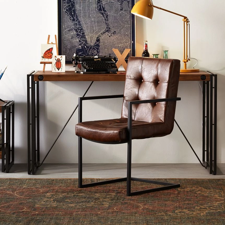 Ars manufacti Freischwinger Lungo - Kunstleder / Metall - Braun / Schwarz 4 Ars manufacti Freischwinger Lungo - Kunstleder / Metall - Braun / Schwarz – Bild 4