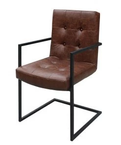 Ars manufacti Freischwinger Lungo - Kunstleder / Metall - Braun / Schwarz