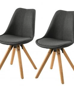 Mørteens Polsterstuhl Aledas II - Webstoff Cors: Dunkelgrau - 2er Set