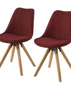Mørteens Polsterstuhl Aledas II - Webstoff Cors: Dunkelrot - 2er Set