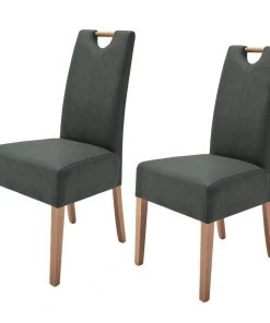 Roomscape Polsterstuhl Alessia II (2er-Set) - Anthrazit / Eiche