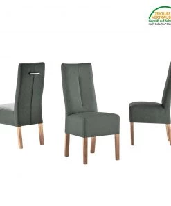 Maison Belfort Polsterstuhl Funny II (2er- Set) - Anthrazit / Eiche -Deutschland Stühle Verkaufs-Shop polsterstuhl funny ii 2er set kunstleder anthrazit eiche 1938326