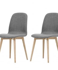 Studio Copenhagen Polsterstuhl Helvig I (2er-Set) - Stoff Vesta: Dunkelgrau