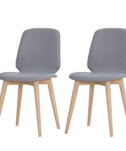 Studio Copenhagen Polsterstuhl Helvig III (2er-Set) - Stoff Vesta: Grau