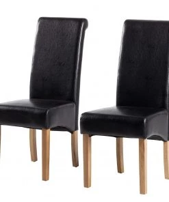 Ars Natura Polsterstuhl Nello II (2er-Set) - Schwarz