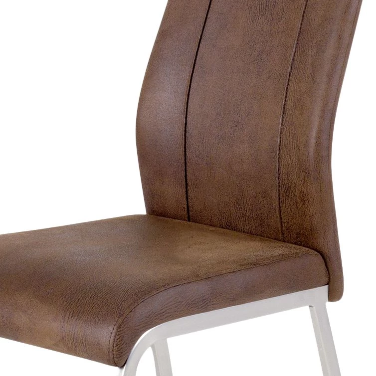 Fredriks Polsterstuhl Scalea (2er-Set) - Microfaser / Edelstahl - Vintage Braun 4 Fredriks Polsterstuhl Scalea (2er-Set) - Microfaser / Edelstahl - Vintage Braun – Bild 4