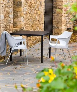 Blanke Design Stapelstuhl Pole (2er-Set) - Kunststoff/Metall - Weiß/Aluminium -Deutschland Stühle Verkaufs-Shop stapelstuhl pole 2er set kunststoff metall weiss aluminium 1410387