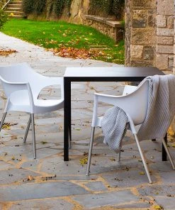 Blanke Design Stapelstuhl Pole (2er-Set) - Kunststoff/Metall - Weiß/Aluminium -Deutschland Stühle Verkaufs-Shop stapelstuhl pole 2er set kunststoff metall weiss aluminium 1410388