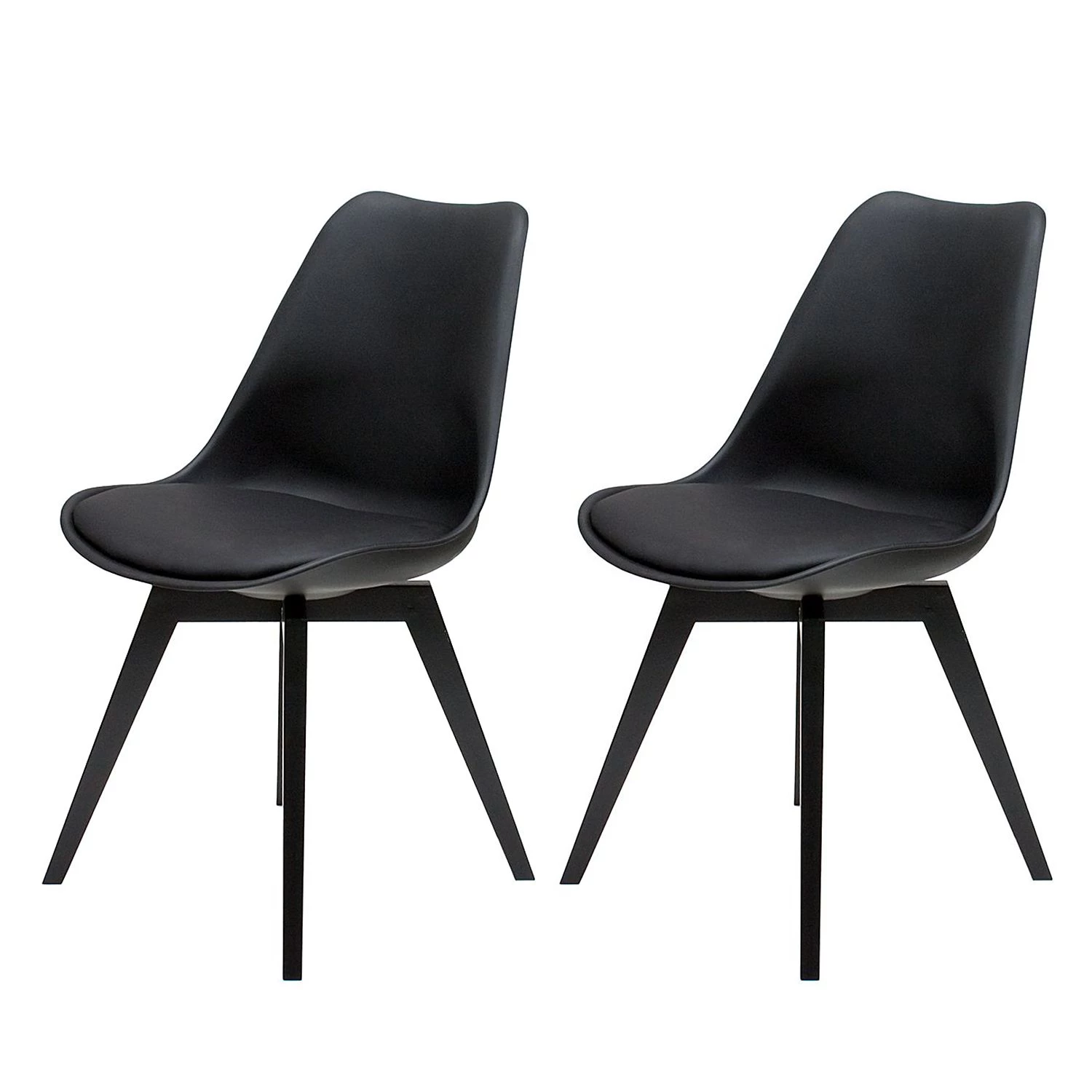 Tenzo Stuhl Bess (2er-Set) - Birke teilmassiv / Kunststoff - Schwarz 1 Tenzo Stuhl Bess (2er-Set) - Birke teilmassiv / Kunststoff - Schwarz