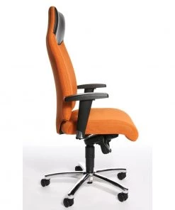 Topstar Chefsessel High Sit up - Webstoff / Echtleder - Orange / Schwarz -Deutschland Stühle Verkaufs-Shop topstar high sit up chefsessel bezug stoff echtleder verschiedene farben m ts ast 0075 3