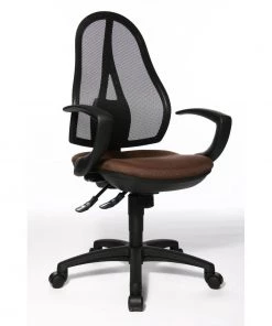 Topstar Drehstuhl Open Point SY - Kunstfaser / Mesh - Dunkelbraun / Schwarz -Deutschland Stühle Verkaufs-Shop topstar open point drehstuhl dunkelbraun m ts ast opt dbr 2
